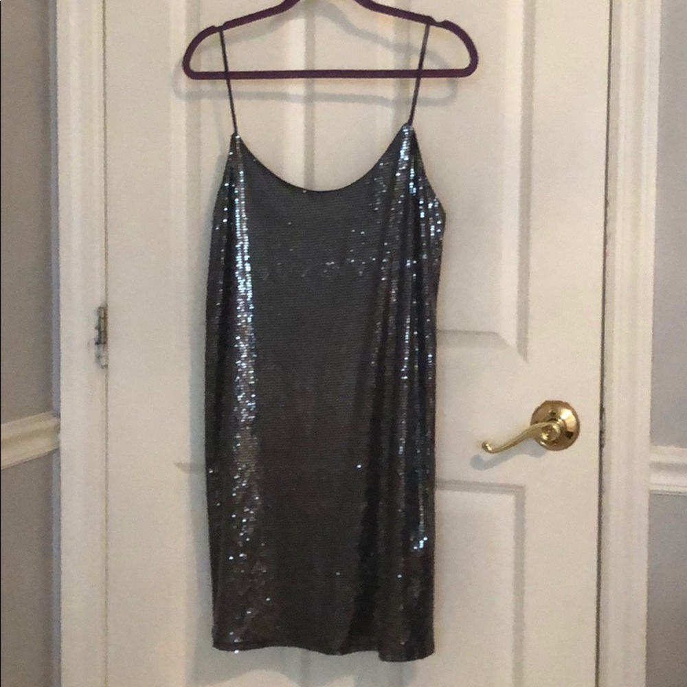 Zara Large Silver Sequin Dress